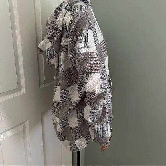 Obey Plaid Patchwork Oversized Relaxed Fit Soft Hoodie Size M - Picture 7 of 14